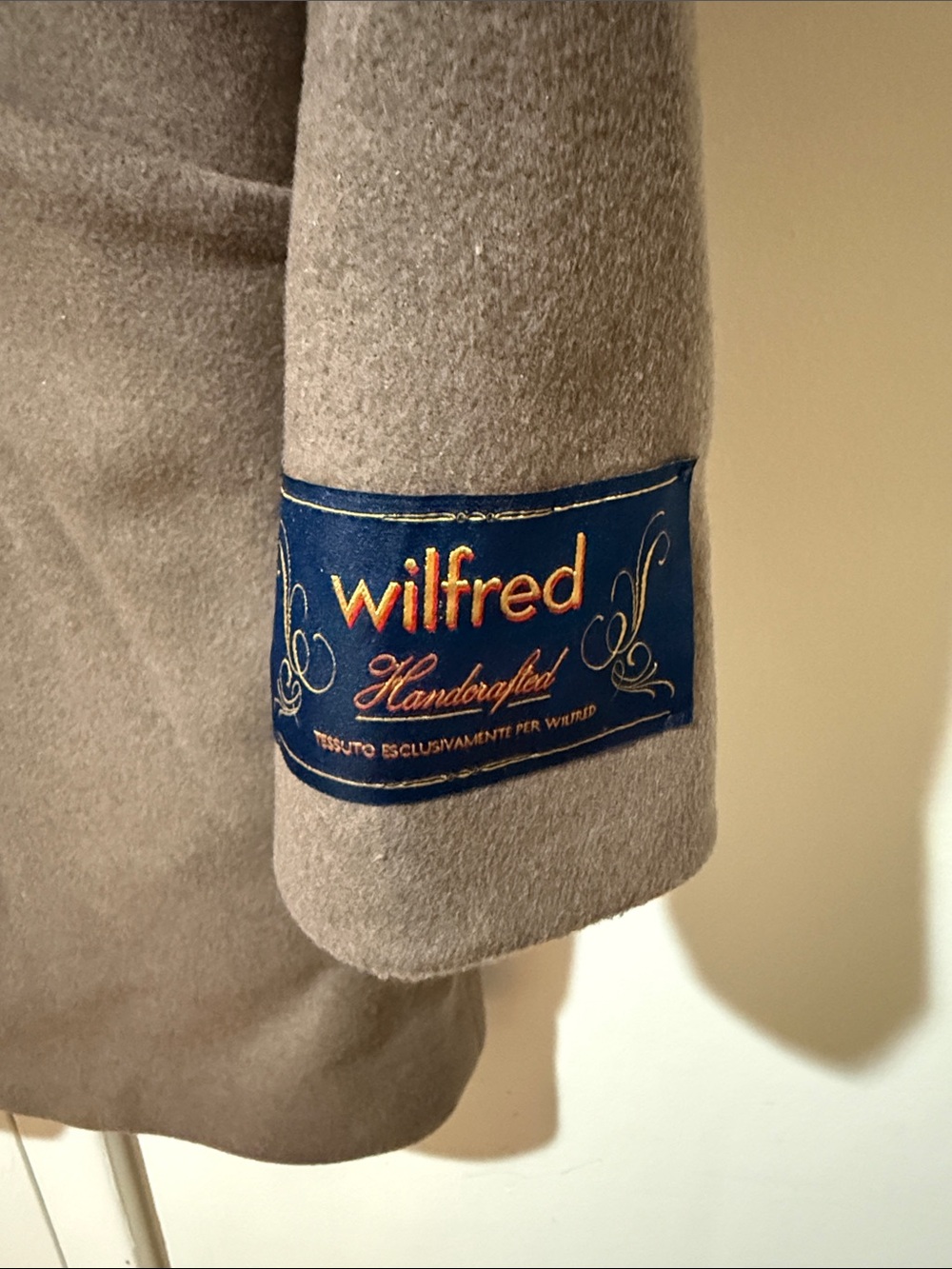 Wilfred Taupe Wool-Blend Shawl Collar Trench Coat - Picture 5 of 7